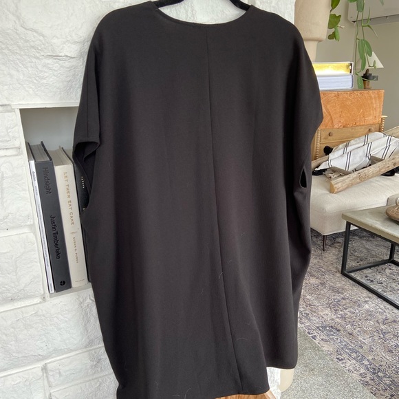 American Apparel Crepe Shift Dress Black Cocktail Mini Dress Size XS/S - Picture 5 of 7